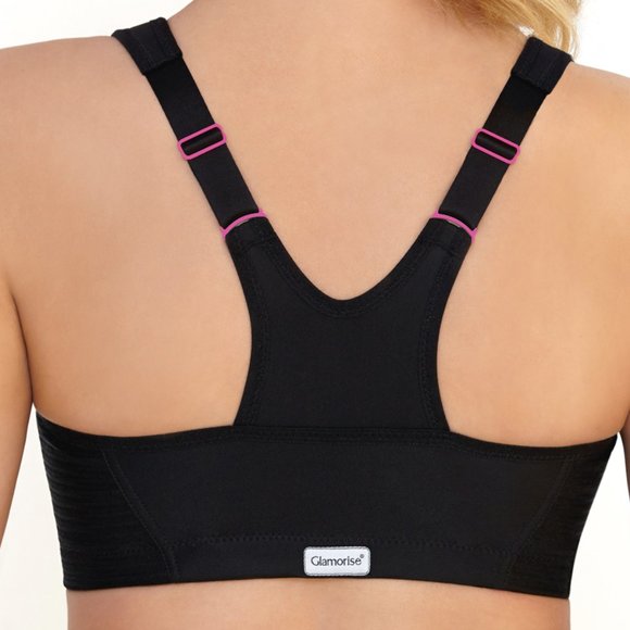 Set of 3! 36B Glamorise SPORT Bra (HIGH-IMPACT) Black (RACERBACK) T-Back Zip NEW - Picture 5 of 16